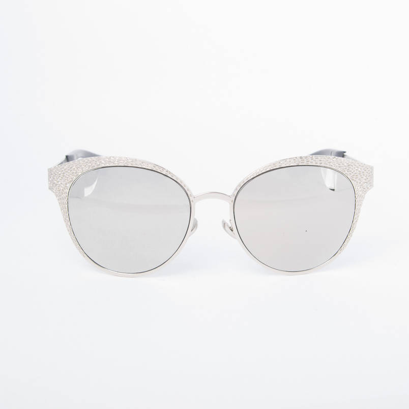 Женские модные очки с зеркальным стеклом - Серебристые - 18008, фото 2