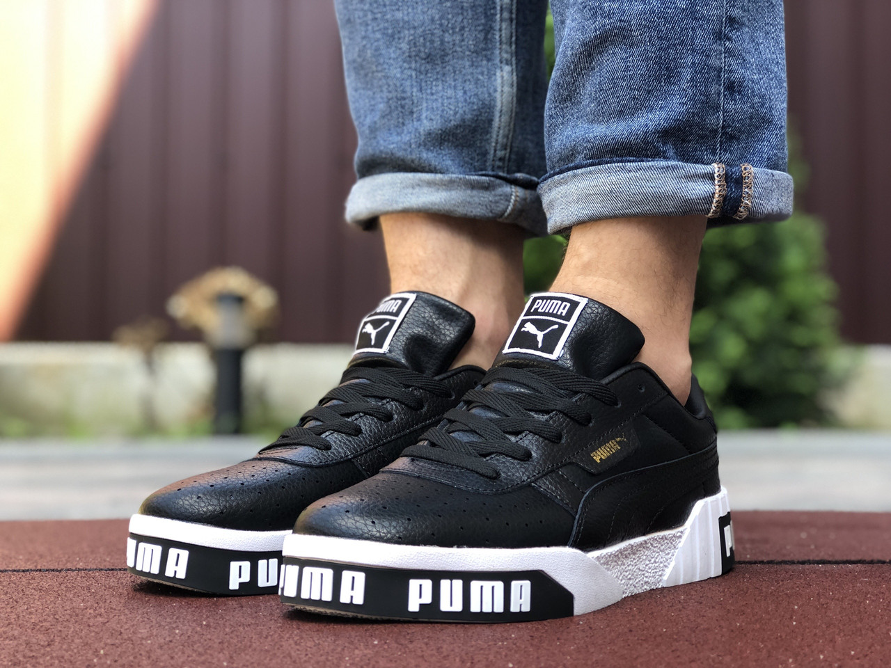 

Мужские кроссовки Puma 9644 чёрные с белым