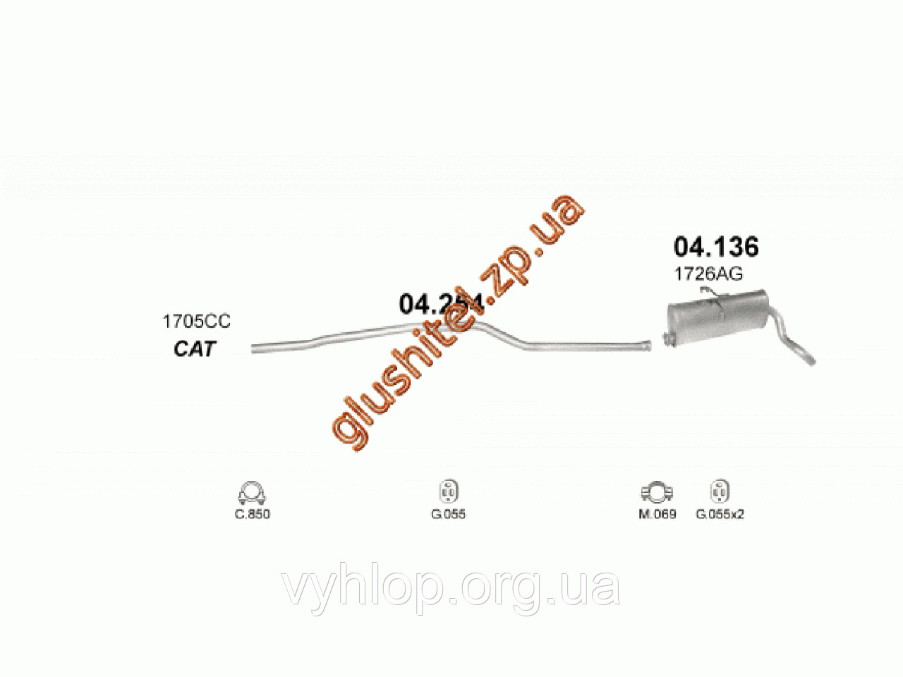 

Труба средняя Ситроен Берлинго (Citroen Berlingo) / Пежо Партнер (Peugeot Partner) 1.9D 96-00 (04.254)