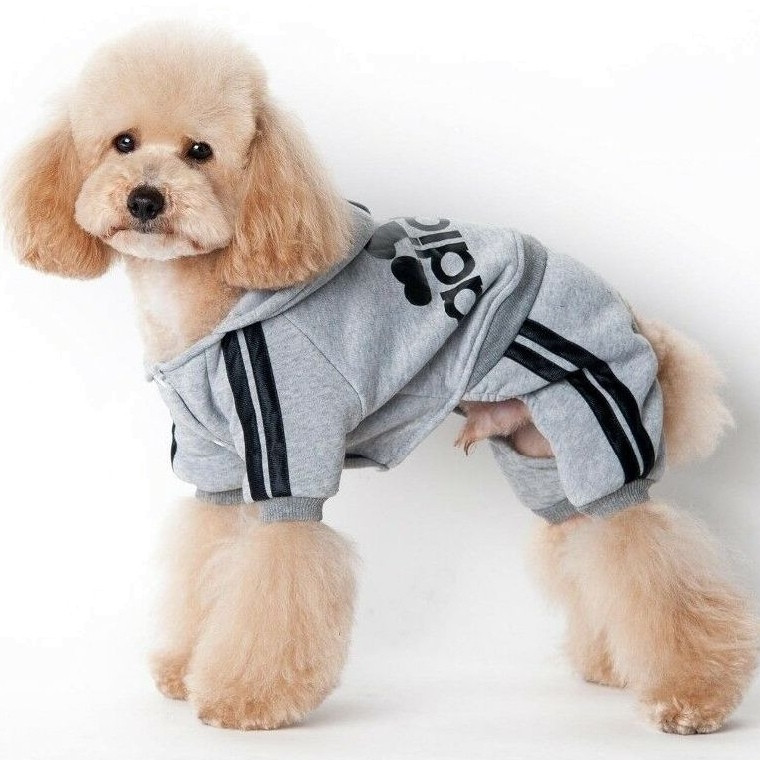 

Спортивный костюм для собак «Adidog», серый, одежда для собак мелких, средних пород M