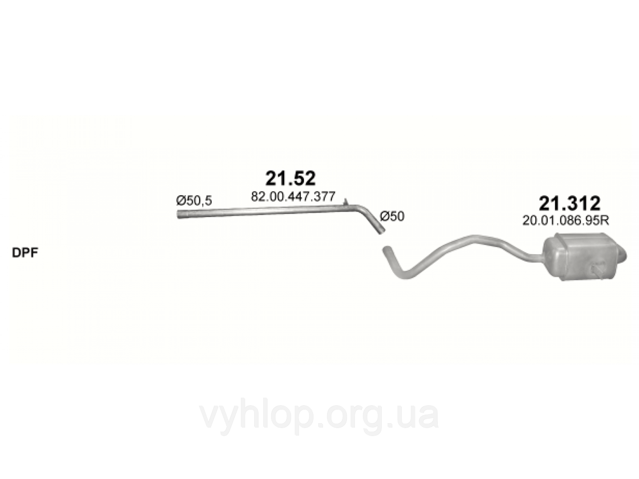 

Глушитель задний (конечный, основной) Рено Меган (Renault Megane) III 1.5D, 1.9D 08 (21.312) - Polmostrow