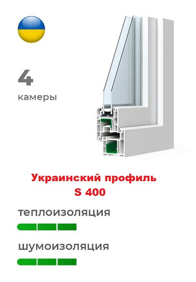 Український профіль s400 пластикових вікон Український профіль s400 пластикових вікон