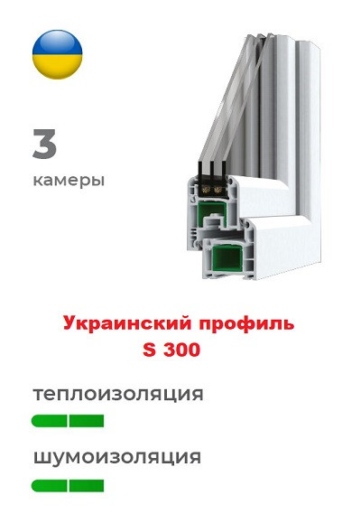 Український профіль s300 пластикових вікон Український профіль s300 пластикових вікон