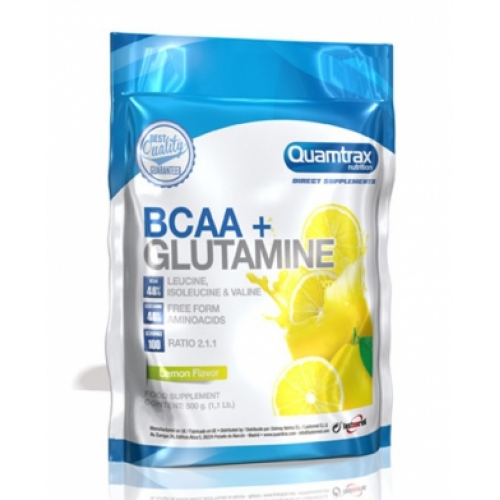 

Аминокислоты BCAA 2:1:1 + Glutamine Powder Quamtrax 0.5 kg лимон