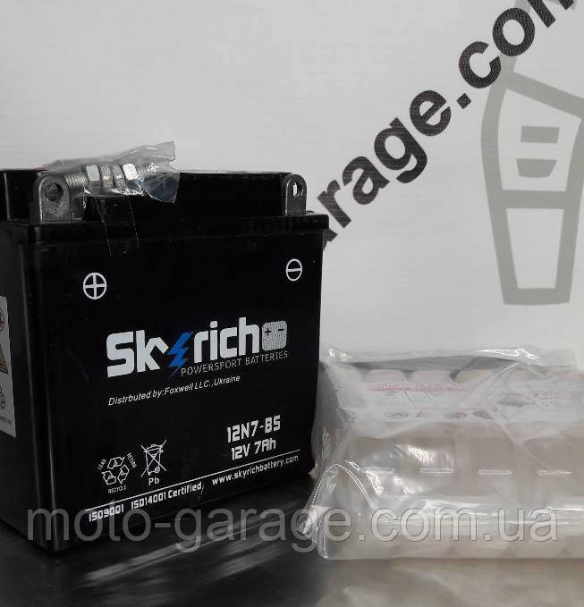 

АККУМУЛЯТОР Skyrich 12N7-BS 7АH КИСЛОТНЫЙ (Размеры - L133*W75*H135 мм)