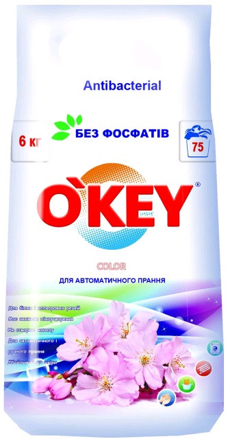 

Стиральный порошок-автомат для цветных тканей O'key Color 10кг