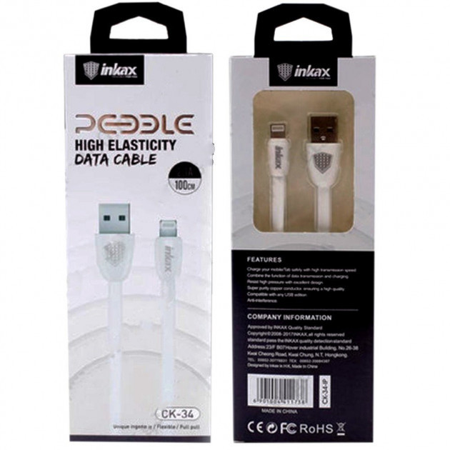 

USB Кабель для iPhone Inkax CK-34 Lightning 1 м White