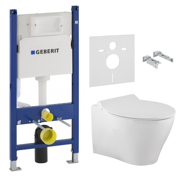 

Комплект: IBERIA Rimless унитаз подвесной 55*35,5*40cм, сиденье твердое Slim slow-closing + DUOFIX инсталляция
