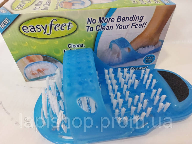 

Массажный тапочек Easy Feet щётка-массажёр для ног Голубой
