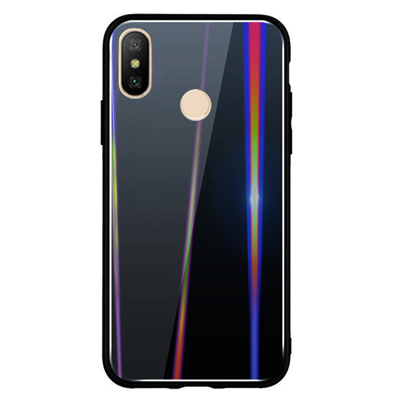 

TPU+Glass чехол Gradient Aurora на телефон Xiaomi Mi 6X / Mi A2 разные цвета Черный