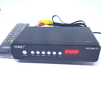 Цифровий тюнер для T2 ресівер ефірний UKC Metal HD-2558 приставка з переглядом YouTube HDMI USB
