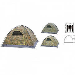 Туристическая палатка avtomat с автоматическим каркасом  из стеклопластика 4-х местная, цвет камуфляж
