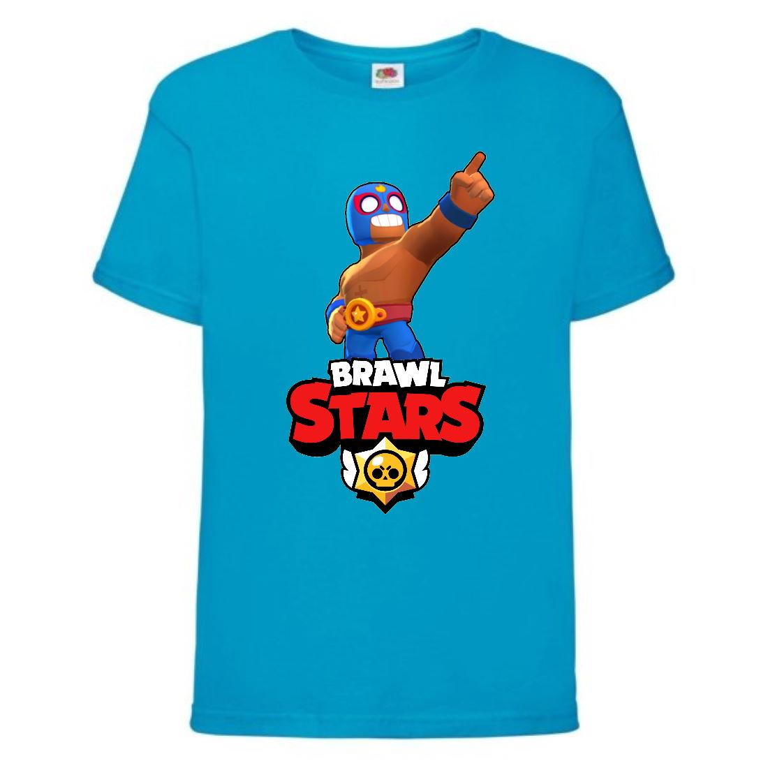 

Футболка детская Бравл Старс Эль Примо (Brawl Stars El Primo ) голубая (BS ElPr blu-2)