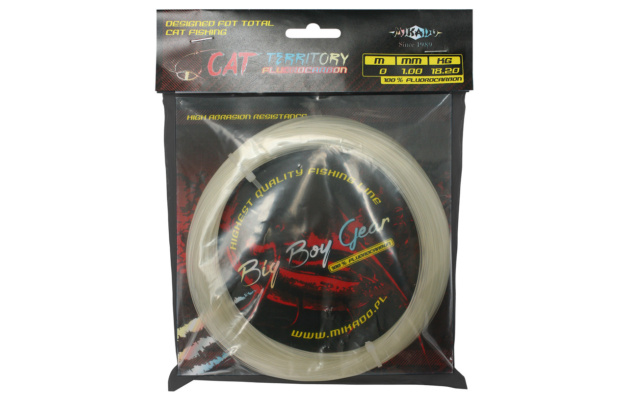 

Леска Mikado Fluorocarbon Cat Territory 30м 1,00мм 65,00кг (прозрачный)