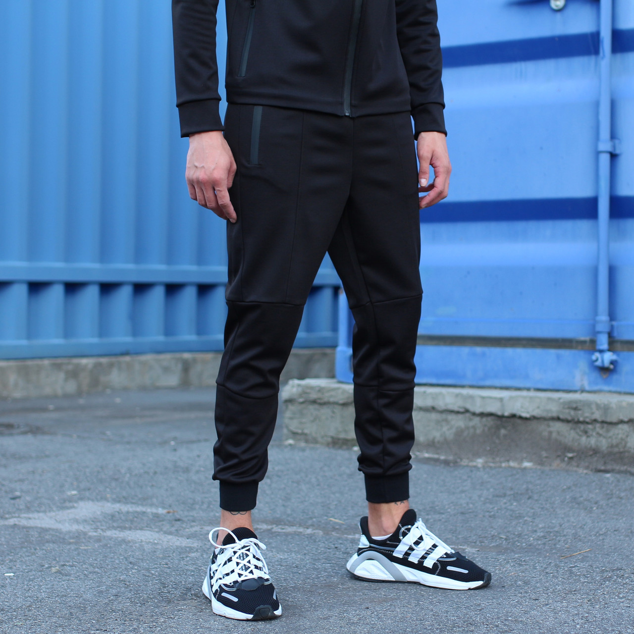 

Спортивные штаны мужские MAN черные осенние весенние трикотажные ЛЮКС качества, Черный