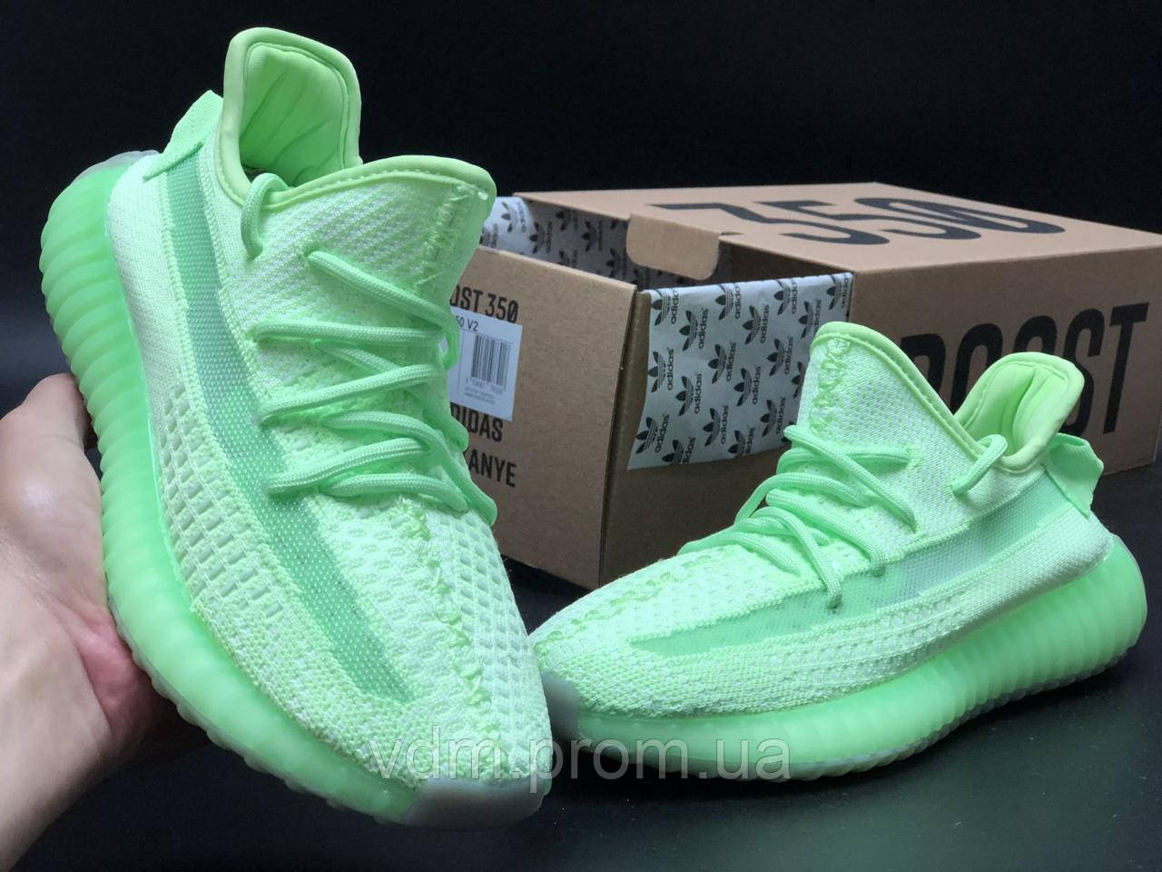 

Кроссовки летние женские Adidas Yeezy Boost 350 в стиле Адидас Изи Буст, текстиль код KD-11932. Салатовые 40, Салатовый