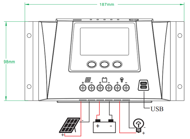 Контроллер заряда W88-C 2USB 12/ 24В, 30А – фото, отзывы