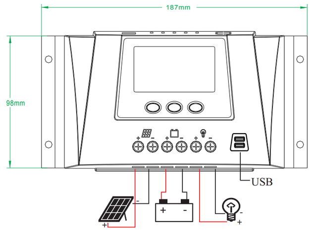 Контроллер заряда разряда W88-C 30А 12 - 24в ШИМ usb: цена 299 грн