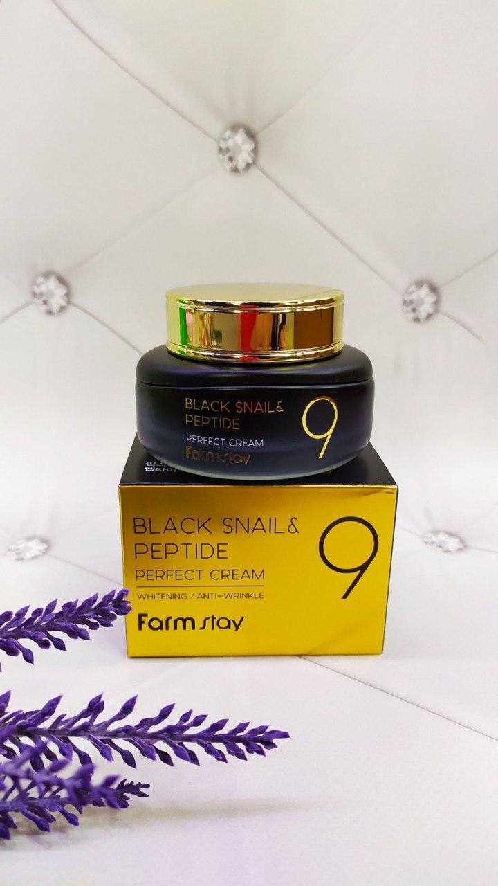 

Farmstay Омолаживающий крем с муцином черной улитки и пептидами Black Snail& Peptide 9 Perfect Cream