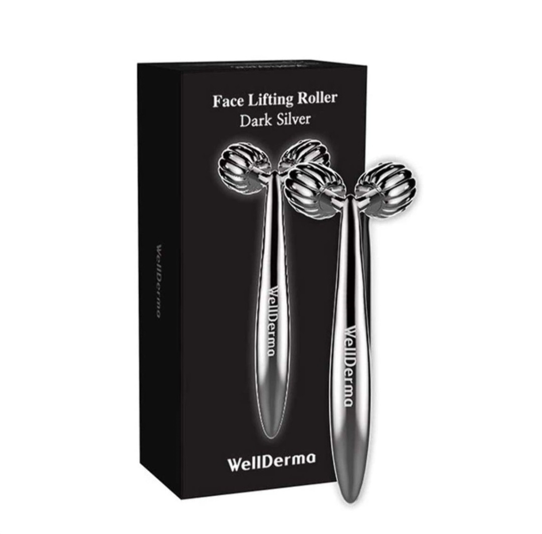 

Роликовый массажер для лица Wellderma Face Lifting Dark Silver Roller