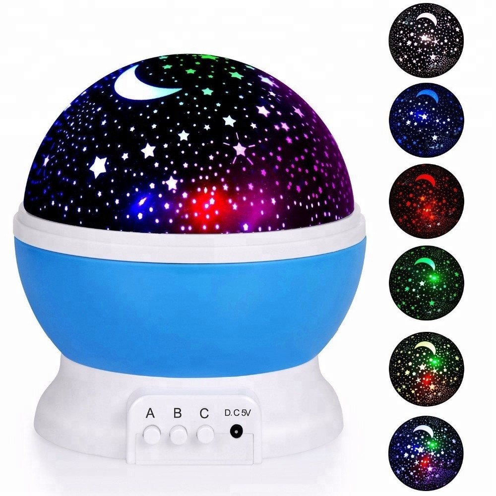 Нічник-проектор Star Master зоряне небо з USB-кабелем 6 режимів нічного неба Оригінал, Синій