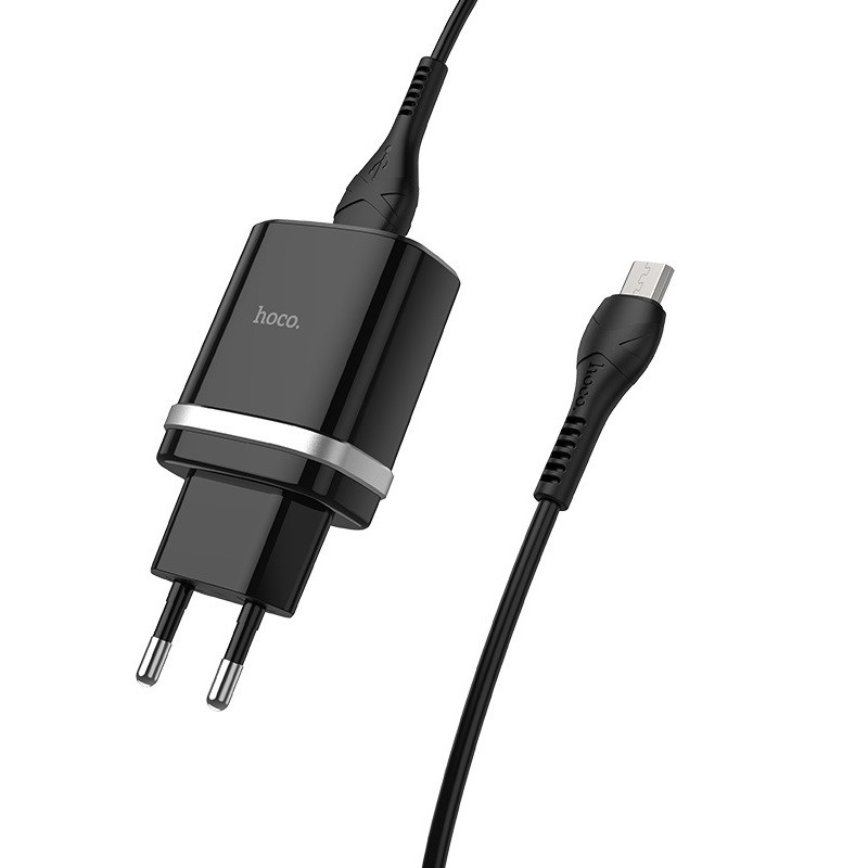 

СЗУ Hoco C12Q Smart QC3.0 (1USB/3A) + MicroUSB, Черный