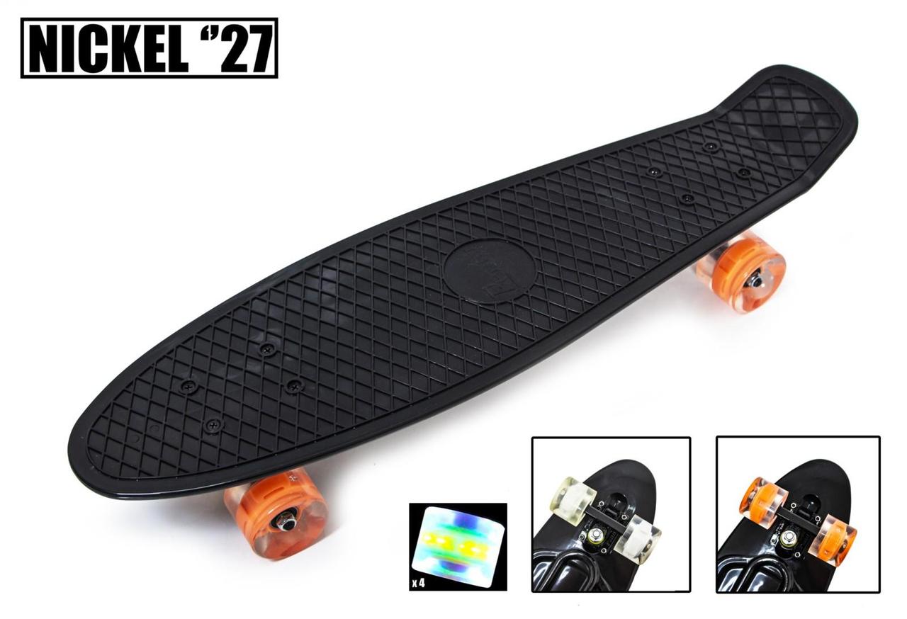 

Пенниборд Nickel 27" Black Светящиеся колеса, Черный