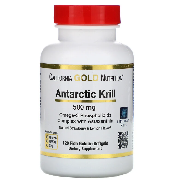 

Омега-3 масло криля+астаксантин 500 мг 120 капсул California Gold Nutrition Omega 3 Antarctic Krill