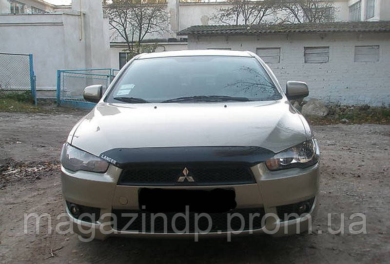 

Дефлектор капота (мухобойка) MITSUBISHI LANCER 2007 короткий