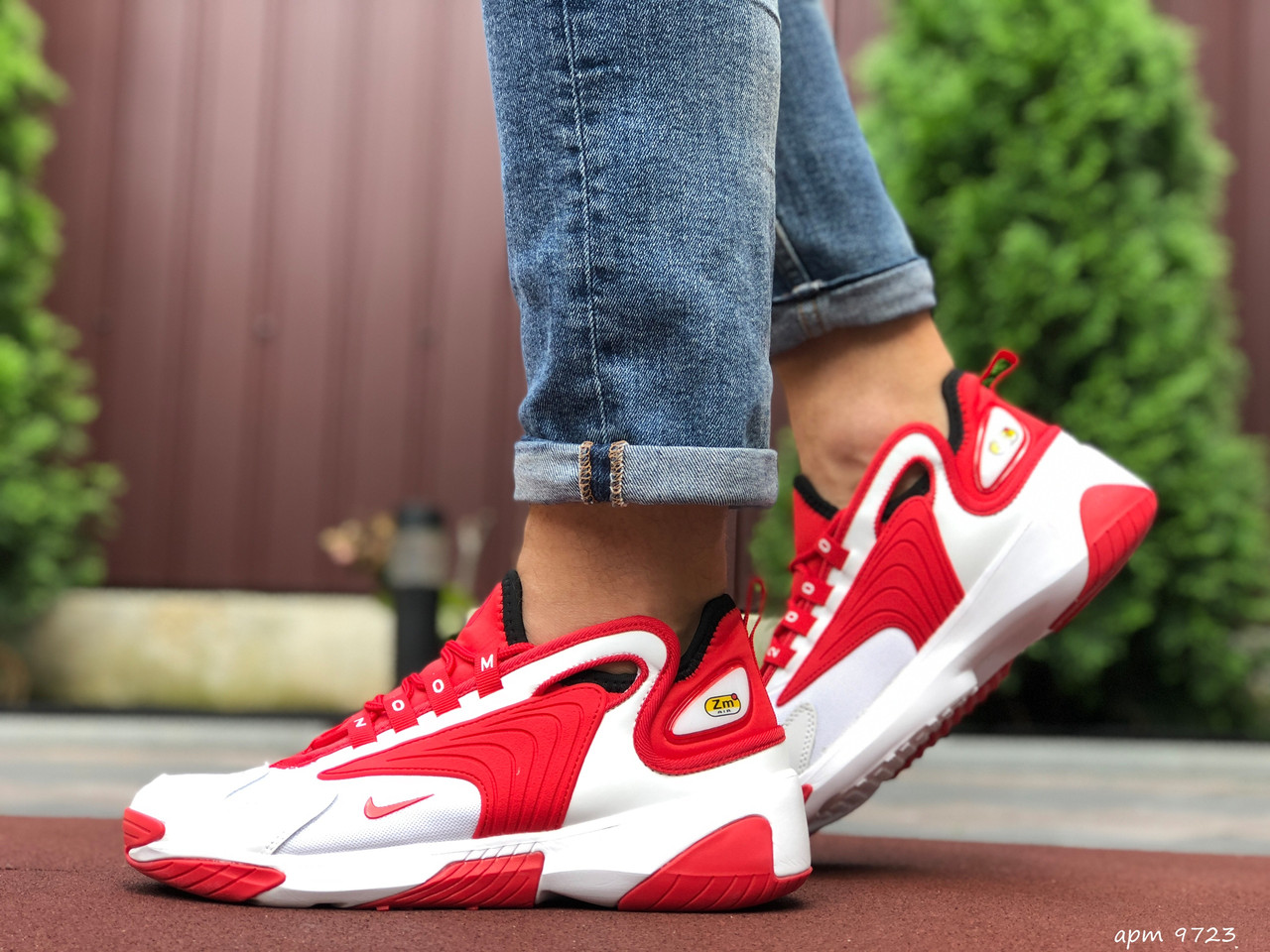 Мужские демисезонные кроссовки Nike Zoom 2K,красные с белым