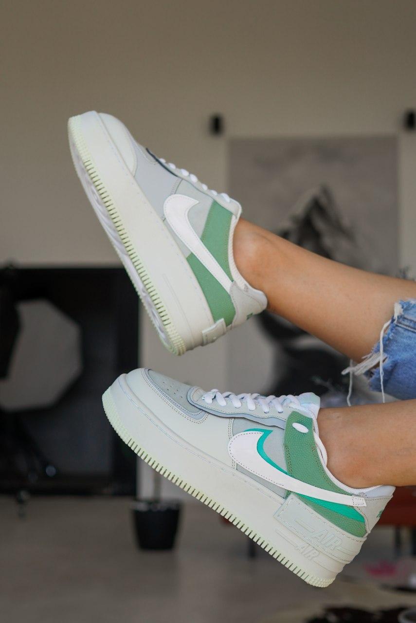 

Женские кроссовки Nike Air Force 1 Shadow White Green / Найк Аир Форс Шадоу 1 Белые Зеленые, Белый