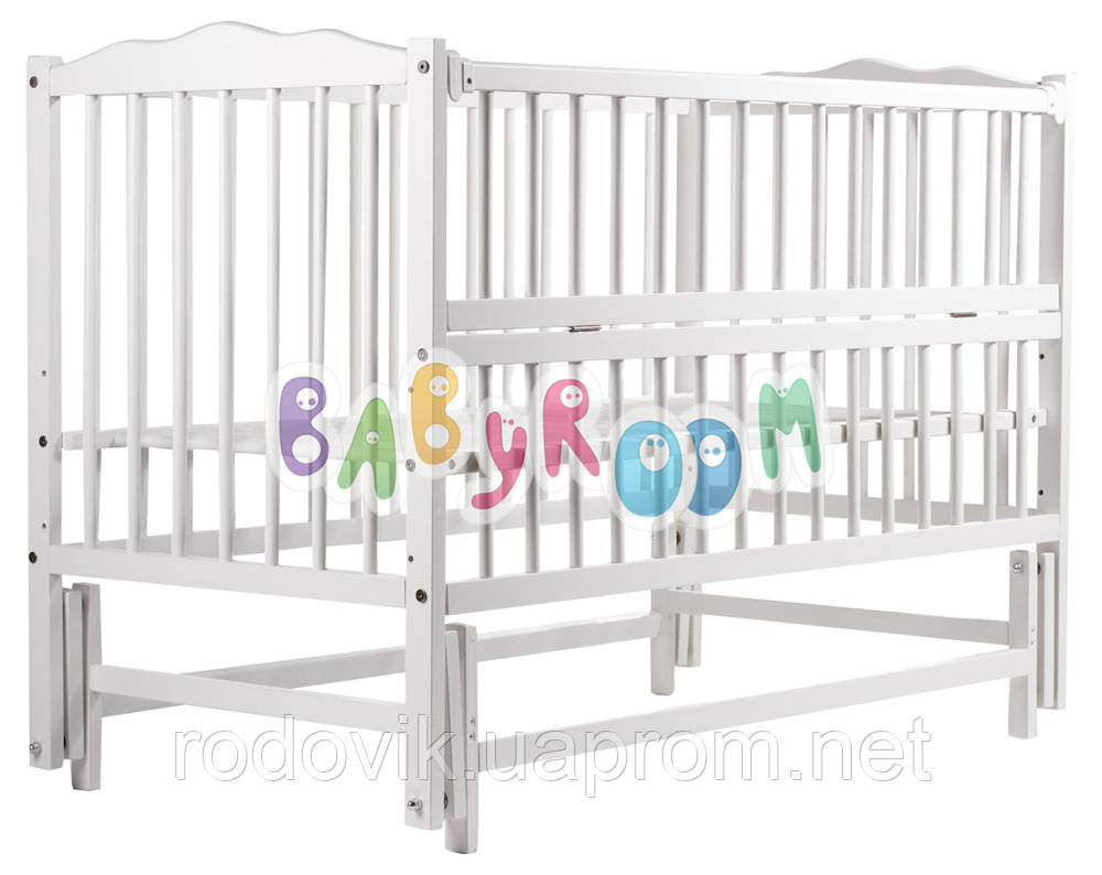 

Кровать Babyroom Веселка маятник, откидной бок DVMO-2 бук белый