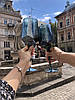 Набор 6 бокалов для вина из цветного стекла Кристалл морская волна 500 мл, фото 6