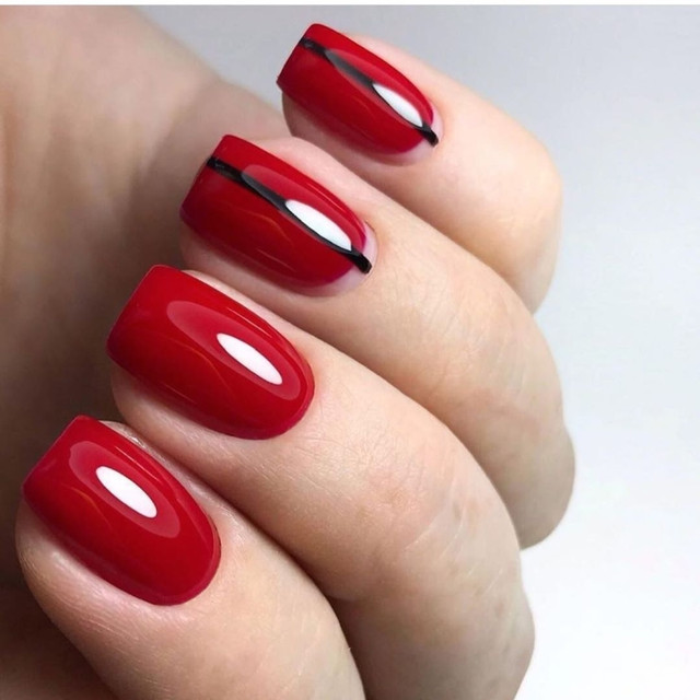 Красный Маникюр На Короткие Ногти Фото Дизайн