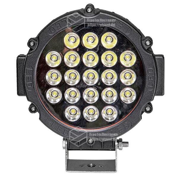 

Светодиодная фара LED (ЛЕД) круглая 63W (21 лампа) black | VTR