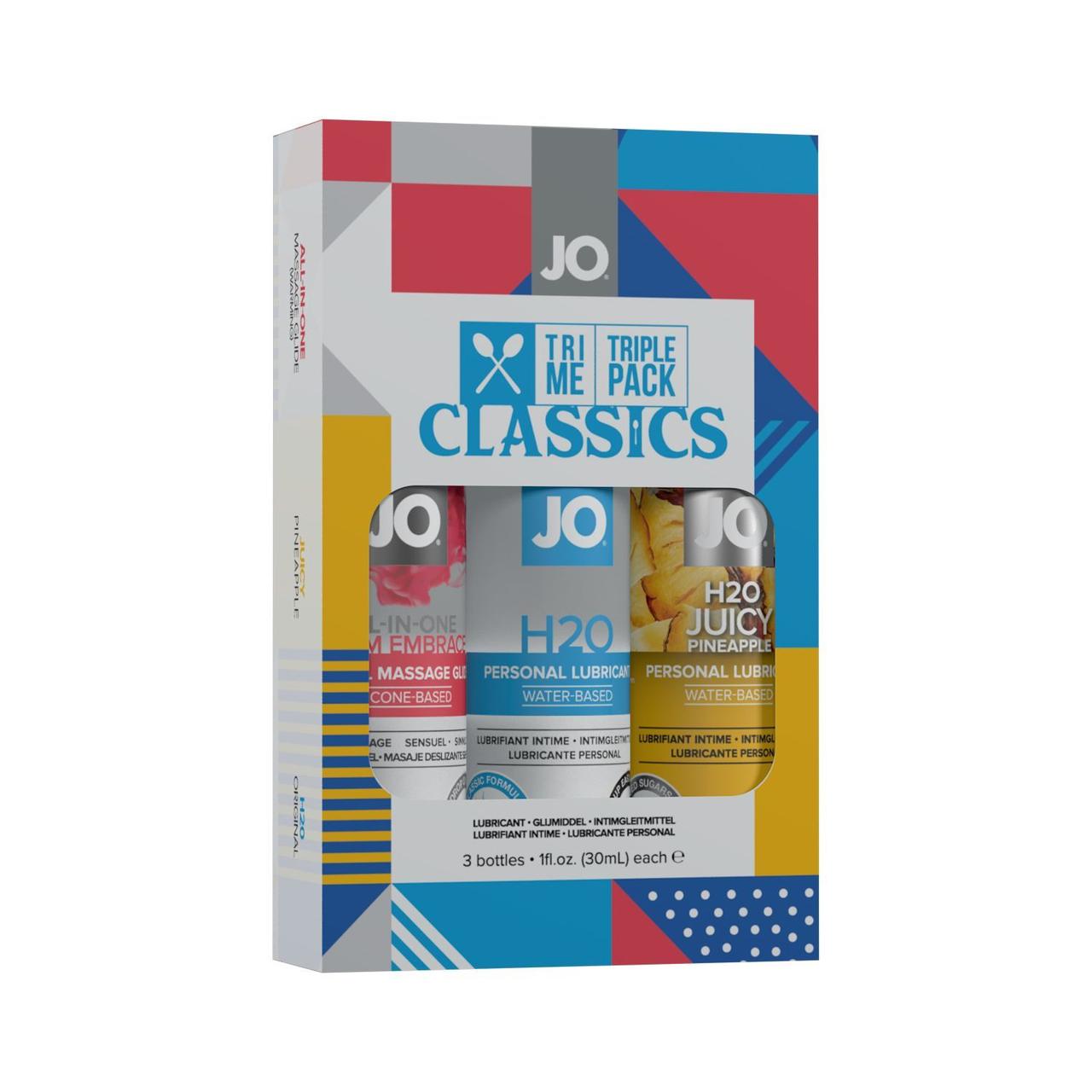 

Набор System JO Tri-Me Triple Pack - Classics (3 х 30 мл) водная, силиконовая и вкусовая смазки