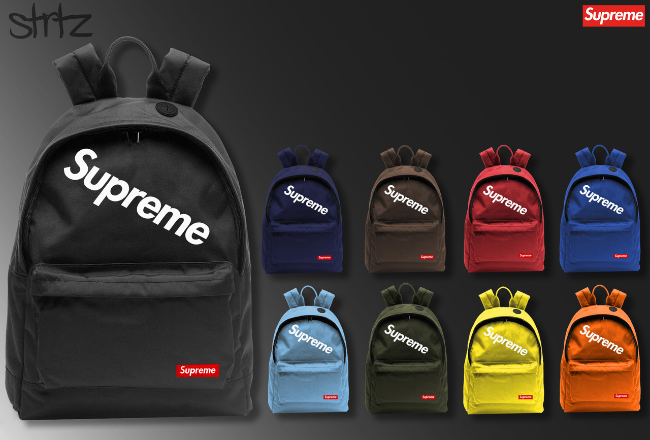 

Рюкзак черный городской школьный стильный Supreme Суприм