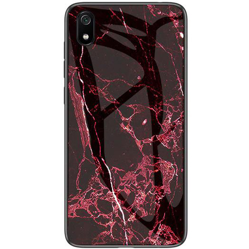 

TPU+Glass чехол Luxury Marble для Xiaomi Redmi 7A, Марсала / бордовый