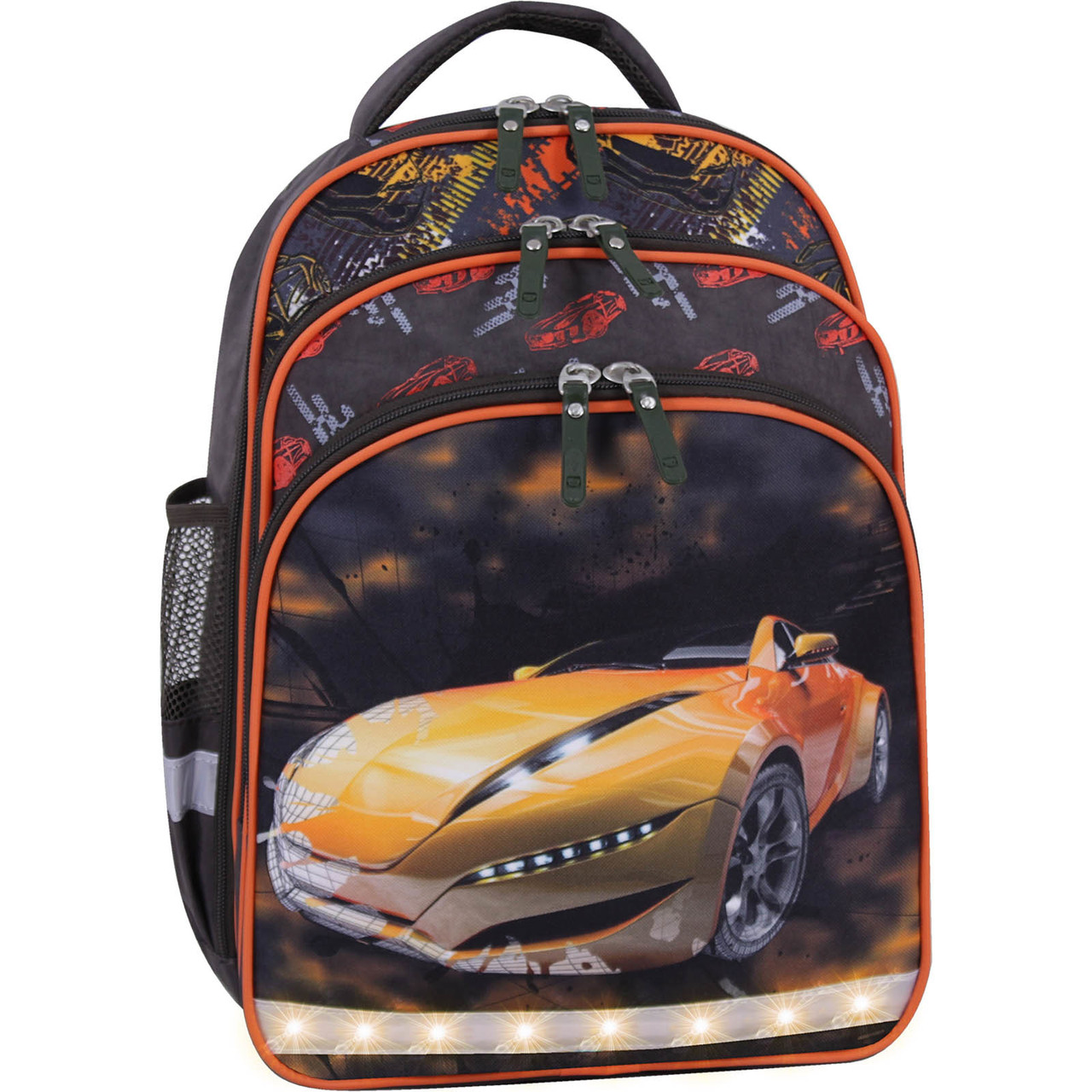 Рюкзак школьный Bagland Mouse с машинкой на 1-4 класс ранец ортопедический портфель для мальчика 0051370, Синий