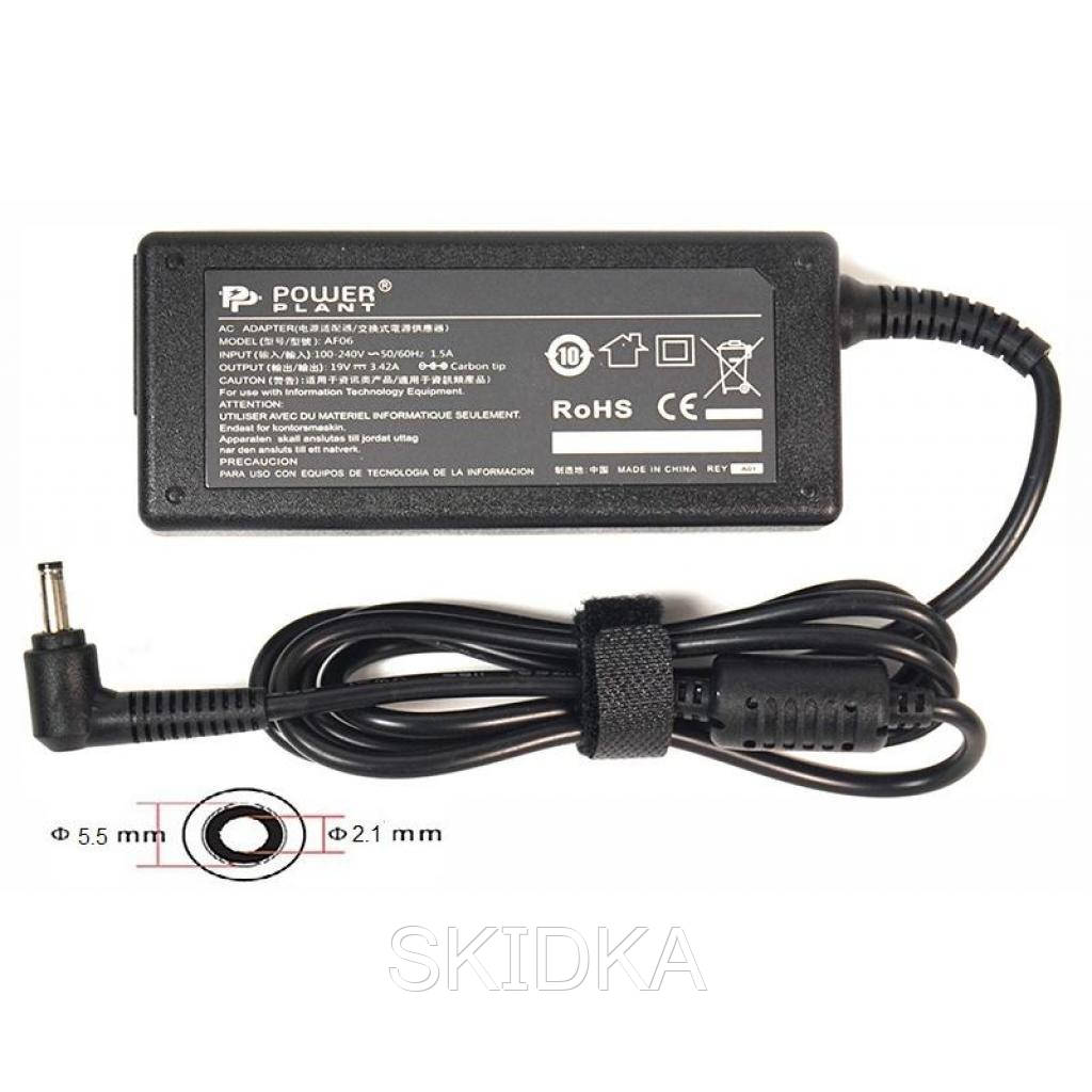 

Блок питания к ноутбуку PowerPlant ACER 220V, 19V 65W 3.42A (5.5*2.1) (AC65F5521)