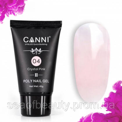 

Полигель (акригель) CANNI №04 полупрозрачный розовый, 45 g