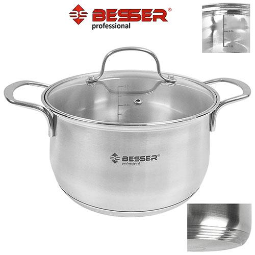 

Кастрюля с крышкой BESSER Eterna 2.6л 20*10.5см