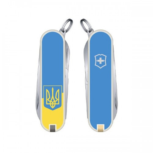 

Нож Victorinox Classic Sd Ukraine 58 мм 7 предметов Желто-голубой (0.6223.7R3), Голубой + желтый