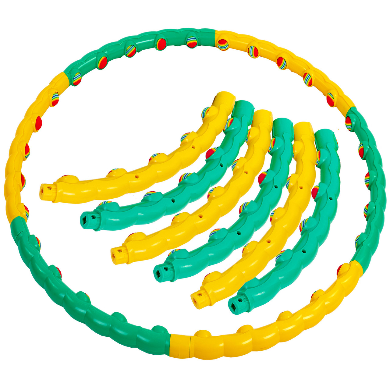 

Обруч массажный Хула Хуп Hula Hoop COLOR BALL (пластик, 1,5кг, 6 секций, d-90см