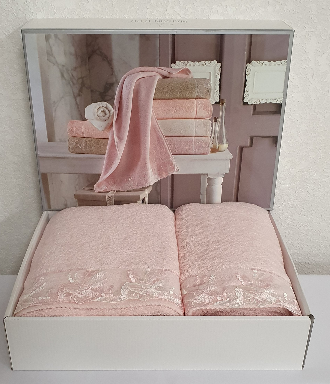 

Полотенца Maison D'or 2шт Gloria Розовый
