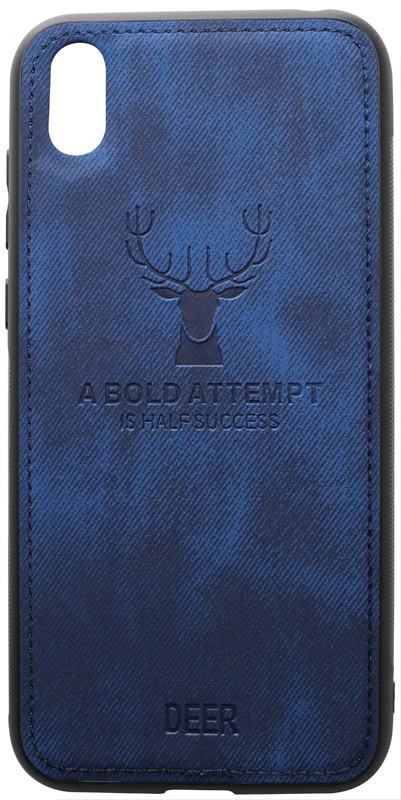 

Чехол для телефона TOTO Deer Shell With Leather Effect Case Huawei Y5 2019 Dark Blue