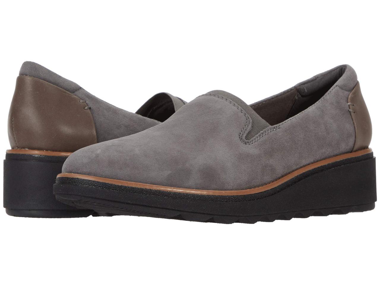 

Мокасины (Оригинал) Clarks Sharon Dolly Grey Suede/Dark Tan Welt