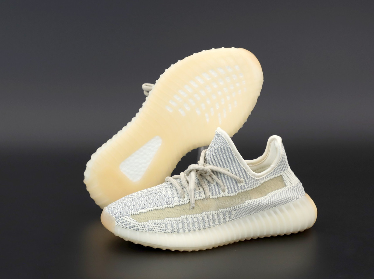 

Кроссовки женские Adidas Yeezy Boost 350 бежевые, Адидас Изи Буст 350, код KD-12260