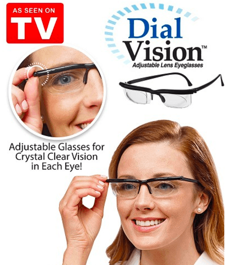 

Очки с регулировкой линз Dial Vision, увеличительные очки, в хитах, Черный