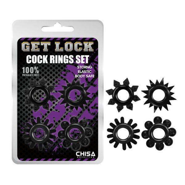 

Набор колец GK Power Cock Rings Set-black, Чёрный